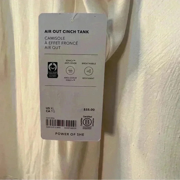 NWT Women’s Athleta Air out cinch tank Cream Color  size XL - Picture 4 of 4